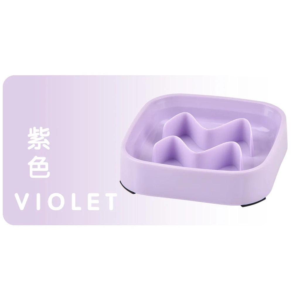 Pet Supplies Color Slow Feeder Cat Bowl Anti-choking Plastic Dog Puzzle Food Bowl, Dog Water Basin For Anxiety Relief