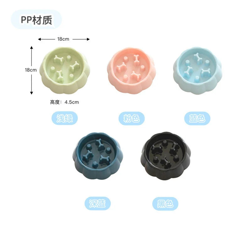 Pet Supplies Color Slow Feeder Cat Bowl Anti-choking Plastic Dog Puzzle Food Bowl, Dog Water Basin For Anxiety Relief