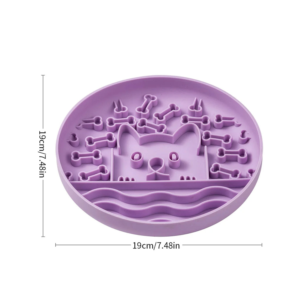 1Pc Silicone Pet Slow Feeder Food Lick Mat  Anti-Slip Lick Bowl for Dogs and Cats